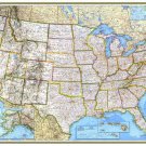 LARGE RELIEF AND POLITICAL MAP OF THE UNITED STATES poster city  20x30 - VW0
