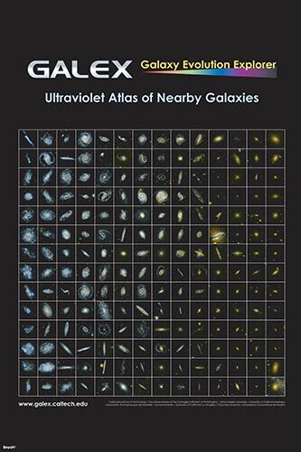 NASA Caltech GALEX Observatory Ultraviolet Atlas of Nearby Galaxies Poster 24x36