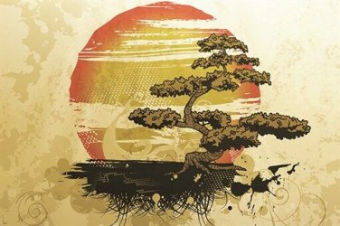 bonsai tree VINTAGE NATURE POSTER japanese topiary MODERN ART 20x30 rare new