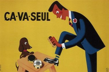 &Atilde;�a-va-seul vintage AD poster LOUIS WATTIEZ Belgium 1955 20x30 collectors art