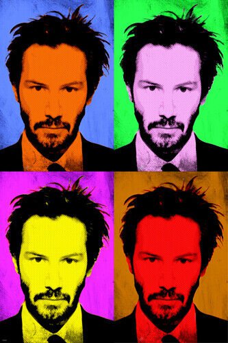 POP ART POSTER KEANU REEVES actor celebrity multiple images 20x30 colorful