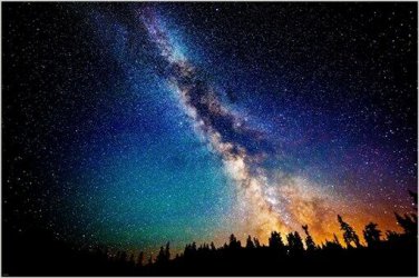 outer space MILKY WAY inspirational poster STARRY SKY pastel lights 20x30