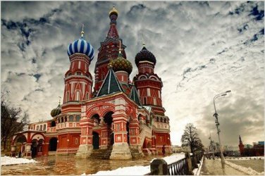 russian architecture ANCIENT ONION DOMES photo poster AMAZING SKY 20x30