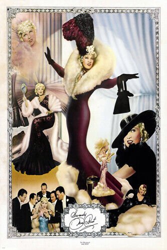 ALL THINGS MAE signed MAE WEST poster COLORFUL COMMANDING collectible 20x30