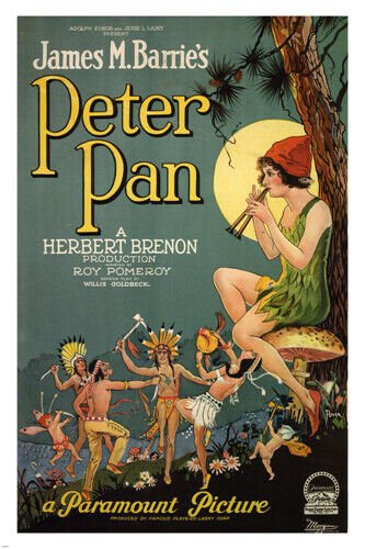 Peter Pan by Herbert Brenon 1924 MOVIE POSTER fantasy 20x30 HOT NEW RARE