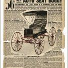 1907 AUTO SEAT BUGGY vintage ad poster OLD DESIGN SHOP carriage 20x30 RARE
