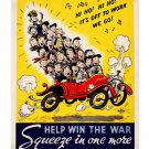 DR. SEUSS war propaganda poster CONSERVE OIL/FUEL animated amusing 20x30