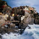 manarola ITALY poster STUNNING pic cliffside town CRASHING waves boats 20x30 manarola ITALY poster STUNNING pic cliffside town CRASHING waves boats 20x30