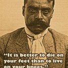 emiliano zapata photo quote poster IT IS BETTER TO DIE ON YOUR FEET 20x30