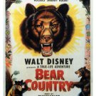 james algar's BEAR COUNTRY vintage movie poster WALT DISNEY kids 1953 20x30
