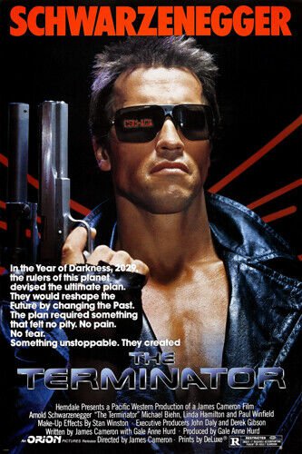 THE TERMINATOR movie poster SCHWARZENEGGER destruction 20x30