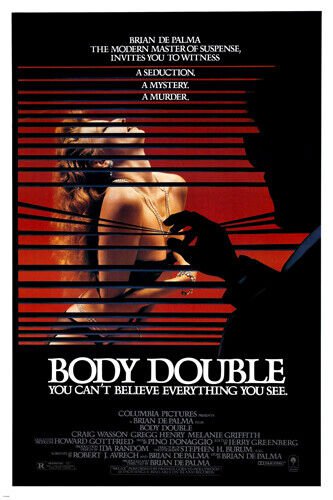 BRIAN de PALMA'S BODY DOUBLE movie poster melanie GRIFFITH suspense 20x30