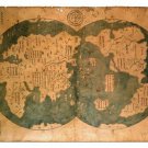 ZHENG HE CHINESE WORD MAP 1418 vintage geographic poster COLLECTORS 20x30
