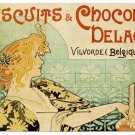 VINTAGE 1900'S FRENCH ADVERTISEMENT POSTER biscuit & chocolat delacre 20x30-SW0