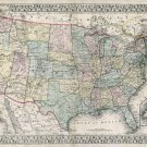 1867 MITCHELL MAP OF THE US TERRITORIES & CANADA poster historic 20x30-PW0