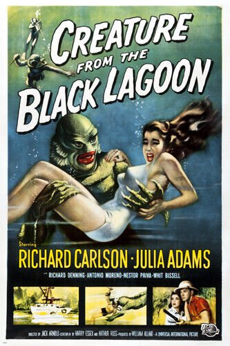 classic CREATURE FROM THE BLACK LAGOON movie poster richard CARLSON 20x30 - VW0