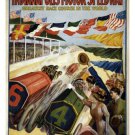 Indianapolis Motor Speedway VINTAGE RACE POSTER 20x30 Fast Cars Crowd FAMED