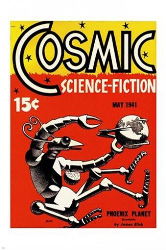 VINTAGE 1941 cosmic sci-fi magazine cover poster ABSTRACT EXCEPTIONAL 20x30