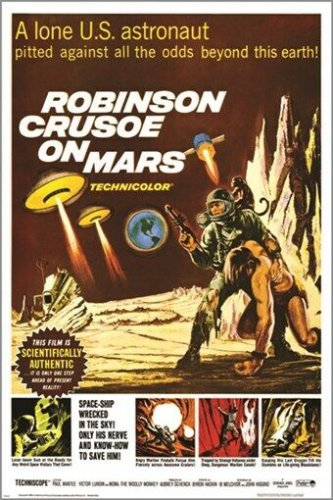 robinson crusoe on mars VINTAGE SCI-FI POSTER '64 astronaut RARE CAMPY 20x30