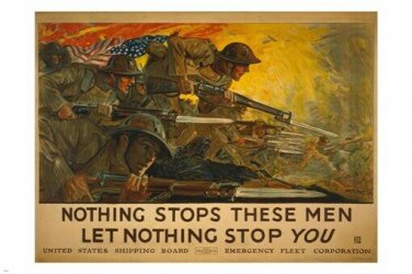 VINTAGE world war one Propaganda Poster 20x30 WEAPONS PATRIOTIC soldiers