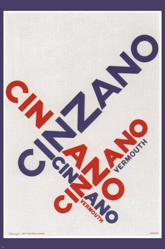 CINZANO APERITIF vintage ad poster by Monnerat SWITZERLAND 1960 20x30 hot new
