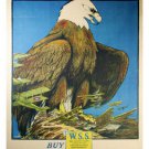 KEEP HIM FREE WW1 vintage USA poster EAGLE planes WAR savings stamps 20x30