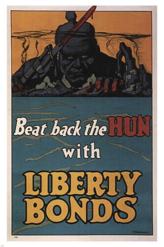 BEAT BACK the HUN with LIBERTY BONDS vintage poster F strothmann USA 20x30