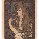 JOB CIGARETTE PAPER POSTER alphonse mucha FRANCE vintage AD 1894 20x30 RARE