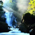 SPLENDID WATERFALL contemporary photo poster BEAUTIFUL LIGHT scenic 20x30