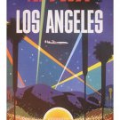 FLY TWA LOS ANGELES vintage travel poster COLORFUL RETRO neon lights 20x30 FLY TWA LOS ANGELES vintage travel poster COLORFUL RETRO neon lights 20x30
