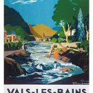 VALS-LES-BAINS french vintage travel poster GORGEOUS COLOR NATURE 20x30 hot