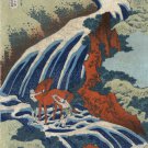 hokusai YOSHITSUNE UMARAI WATERFALL 1833 vintage fine arts poster 20x30