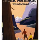 visit the PACIFIC NORTHWEST WONDERLAND travel poster 1925 20x30 REDWOODS