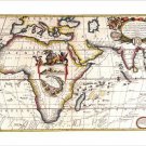 1690 RARE vintage map of AFRICA cartography poster V CORONELLIC 20x30