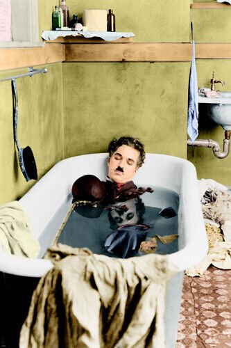 CHARLIE chaplin PAY DAY movie still poster BATHTUB HIGH QUALITY SHOT 20x30