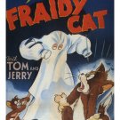 barbera and hanna's FRAIDY CAT tom & jerry MOVIE poster FUN-LOVING 1942 20x30