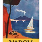vintage NAPLES travel POSTER Mario Puppo Italy 1960 Beautiful Seaside 20x30