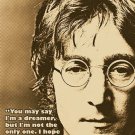 JOHN LENNON photo quote poster AND THE WORLD WILL LIVE AS ONE 20x30 classic