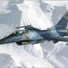 f 16 aggressor jet FLYING OVER SNOWY ALASKAN MOUNTAINS military power 20x30