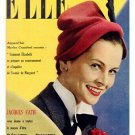 1950 vintage ELLE MAGAZINE COVER with young QUEEN ELIZABETH rare style 20x30