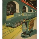RUSSIAN POLITICAL PROPAGANDA POSTER  train bridge automation PRIZED 20x30