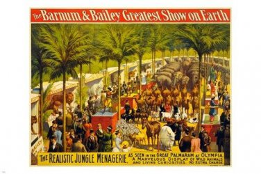 the BARNUM & BAILEY vintage circus poster JUNGLE ANIMALS 20x30 collectors