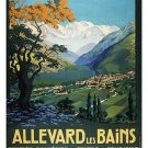 ALLEVARD LES BAINS vintage train travel poster LOVELY COUNTRYSIDE 20x30 RARE