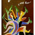 perrier vintage ad poster by villemot MODERN ART COLORFUL FRENCH 20x30 hot