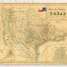 1849 HISTORIC MAP OF REPUBLIC OF TEXAS POSTER german topographic 20x30-VW0