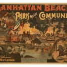 vintage AD poster PARIS & THE COMMUNE 1891 colorful french COLLECTORS 20x30