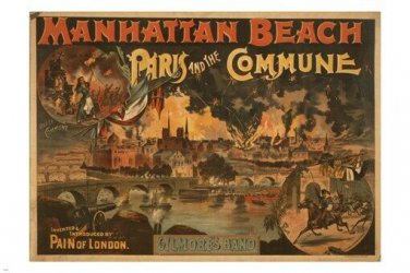 vintage AD poster PARIS & THE COMMUNE 1891 colorful french COLLECTORS 20x30