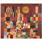 paul klee - slot og sol VINTAGE PAINTING ART POSTER colorful cubist 20x30