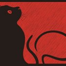black cat in the rain MODERN ART POSTER animal BLACK RED unique 20x30 HOT