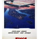 AIR TWA MANHATTAN vintage travel poster COLLECTORS picturesque 20x30 NEW